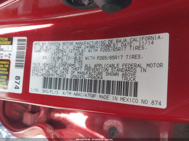 Toyota Tacoma Base V6 2015 3TMLU4EN9FM175463 Image 9