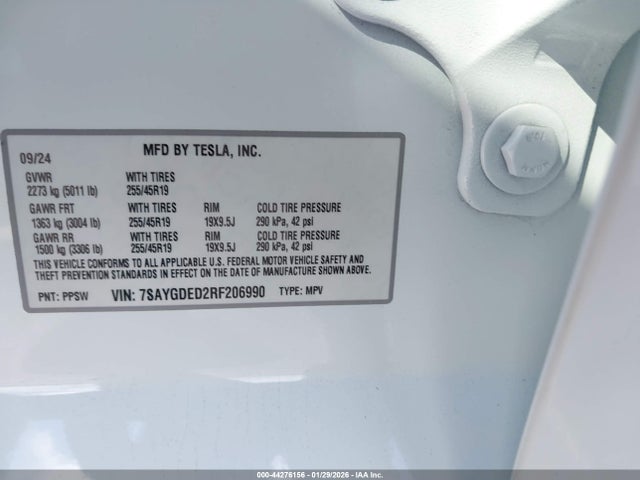 2024 TESLA MODEL Y 7SAYGDED2RF206990 Photo 8