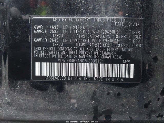 Subaru Outback 2.5i Limited 2017 4S4BSANC7H3335161 Image 9