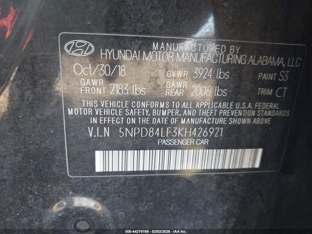 Hyundai Elantra Value Edition 2019 5NPD84LF3KH426921 Image 9