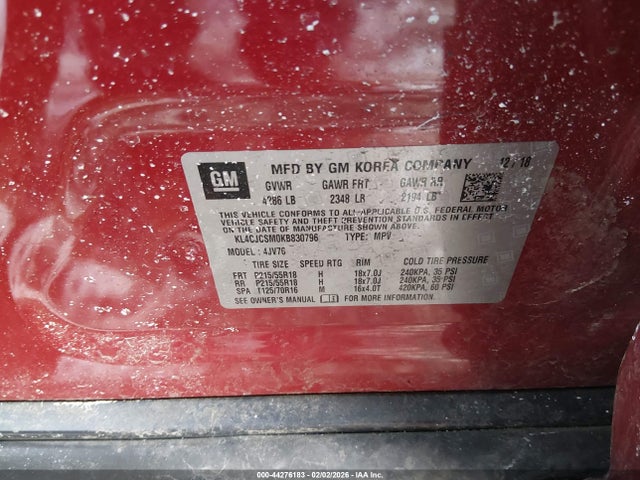 Aukcja sprzedaży 2019 Buick Encore Fwd Essence, vin: KL4CJCSM0KB830796, numer aukcji: 44276183