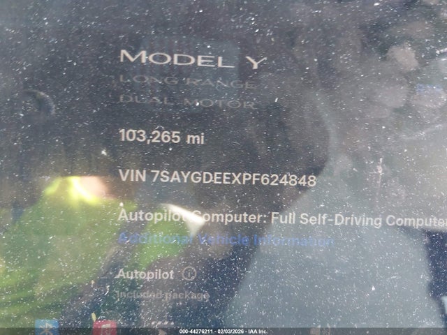 Aukcja sprzedaży 2023 Tesla Model Y Awd/long Range Dual Motor All-wheel Drive, vin: 7SAYGDEEXPF624848, numer aukcji: 44276211