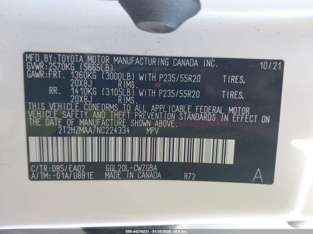 Lexus RX 350 2022 2T2HZMAA7NC224334 Image 9