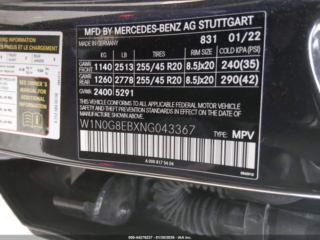 W1N0G8EBXNG043367 Mercedes-Benz Glc 300 4matic Suv