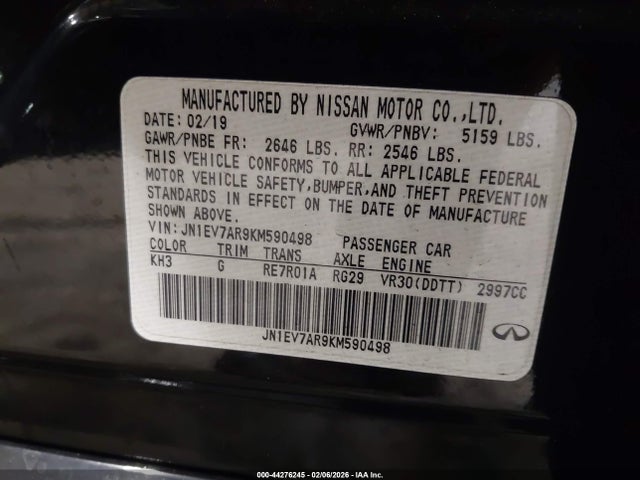 2019 INFINITI Q50 JN1EV7AR9KM590498 Photo 8