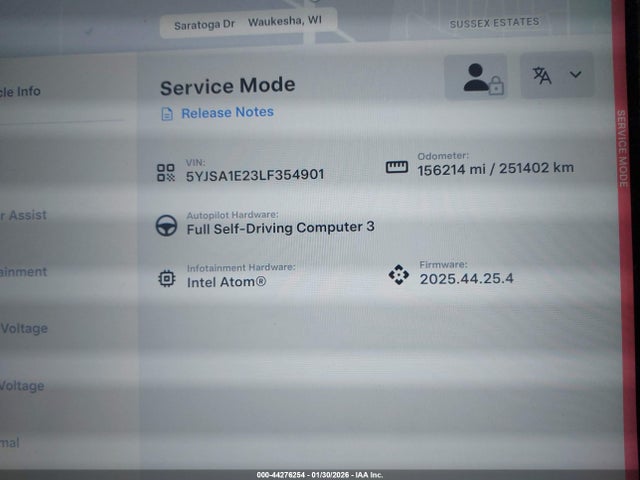 2020 TESLA MODEL S 5YJSA1E23LF354901 Photo 6