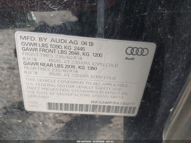 2015 AUDI Q5 WA1LFAFP7FA130277 Photo 8
