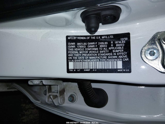 SHHFK7H40MU409576 Honda Civic Sport