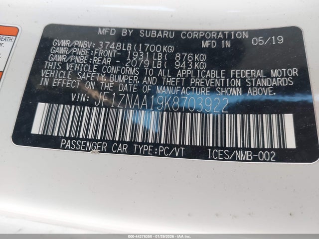 2019 TOYOTA 86 JF1ZNAA19K8703922 Photo 8