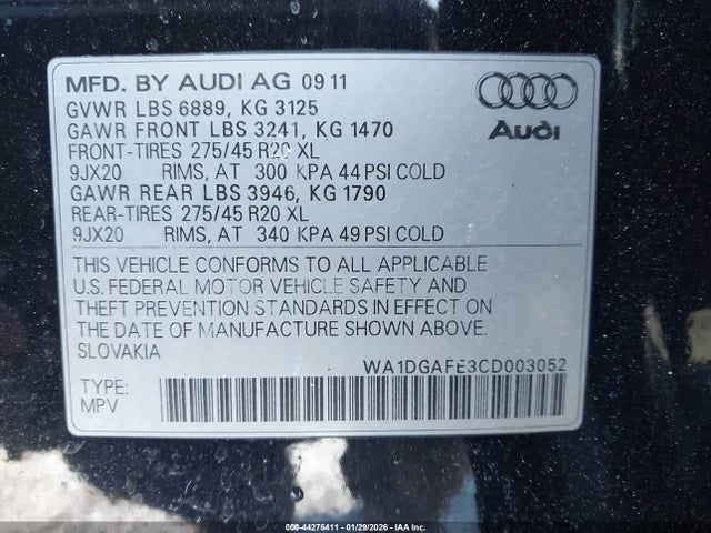 2012 AUDI Q7 WA1DGAFE3CD003052 Photo 8