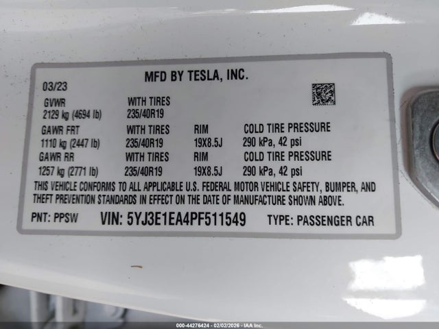 2023 TESLA MODEL 3 5YJ3E1EA4PF511549 Photo 8
