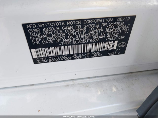Продаж на аукціоні авто 2013 Lexus Gs 350, vin: JTHBE1BL6D5015536, номер лоту: 44276442