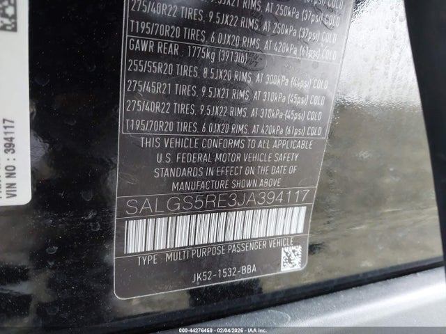 2018 LAND ROVER RANGE ROVER SALGS5RE3JA394117 Photo 8