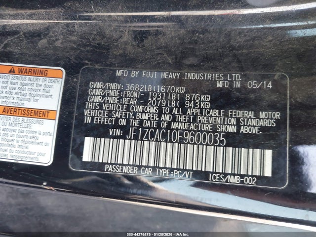 2015 SUBARU BRZ JF1ZCAC10F9600035 Photo 8