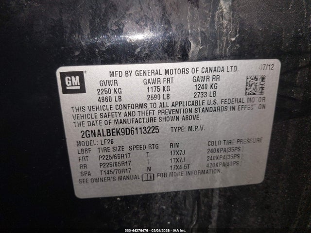 2013 CHEVROLET EQUINOX 2GNALBEK9D6113225 Photo 8