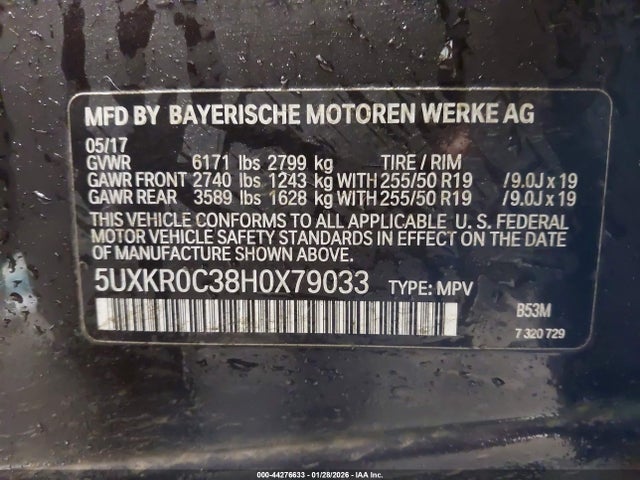 5UXKR0C38H0X79033 BMW X5 Xdrive35i