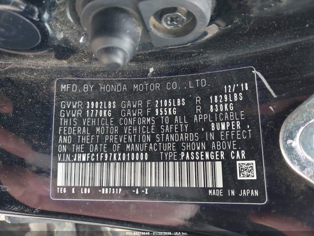 Honda Civic Touring 2019 JHMFC1F97KX010000 Image 9
