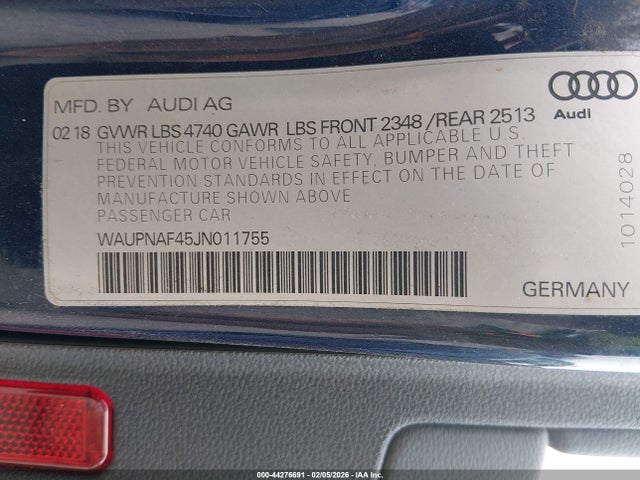 2018 AUDI A4 WAUPNAF45JN011755 Photo 8