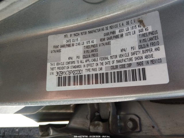2015 MAZDA MAZDA3 3MZBM1K78FM203301 Photo 8
