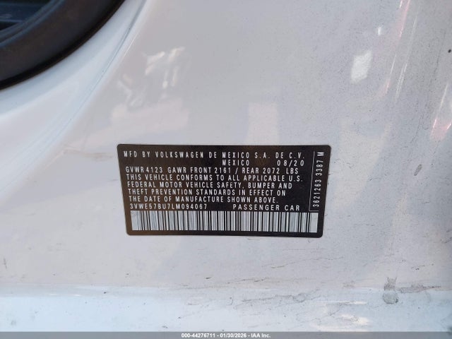 Продаж на аукціоні авто 2020 Volkswagen Jetta 1.4t Sel, vin: 3VWE57BU7LM094067, номер лоту: 44276711