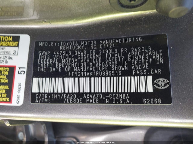 4T1C11AK1RU895516 Toyota CAMRY LE