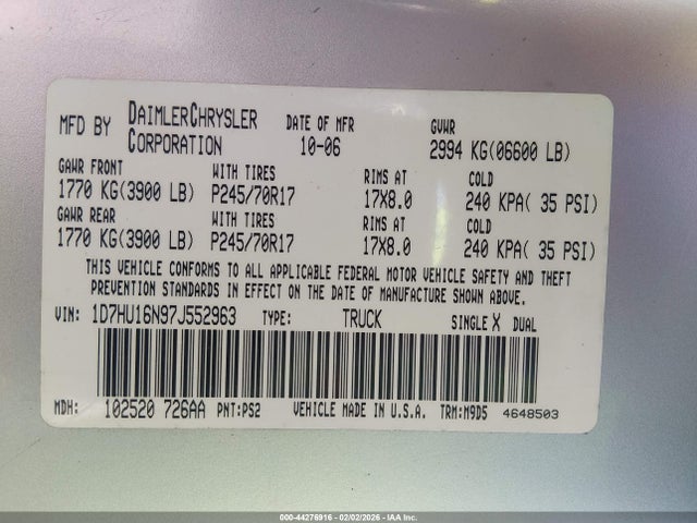 2007 DODGE RAM 1500 1D7HU16N97J552963 Photo 8