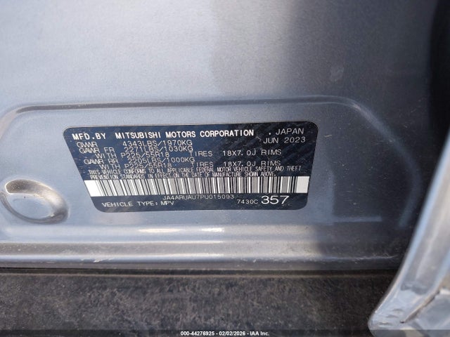 2023 MITSUBISHI OUTLANDER SPORT JA4ARUAU7PU015093 Photo 8