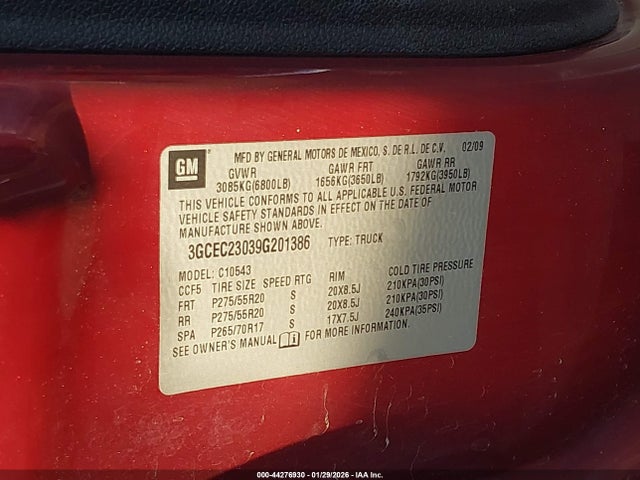 2009 CHEVROLET SILVERADO 1500 3GCEC23039G201386 Photo 8