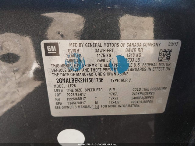 Chevrolet EQUINOX LS 2017 2GNALBEK2H1581736 Image 9