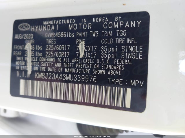 KM8J23A43MU339976 Hyundai TUCSON SE