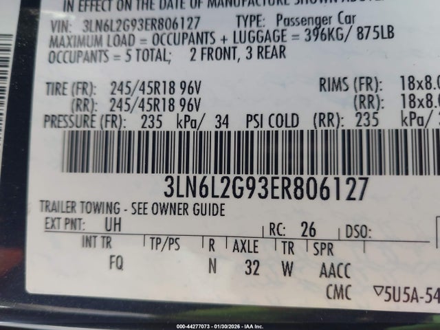 3LN6L2G93ER806127 Lincoln MKZ
