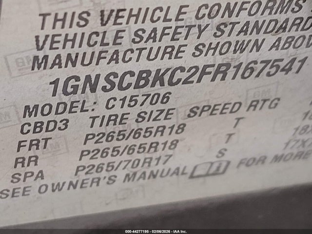 Chevrolet Tahoe Lt 2015 1GNSCBKC2FR167541 Image 25