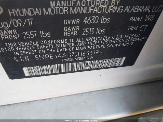 5NPE34AB7JH636195 Hyundai Sonata Sport 2.0t