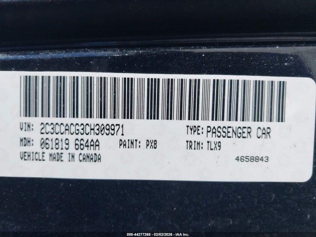 44277268 :رقم المزاد ، 2C3CCACG3CH309971 vin ، 2012 Chrysler 300 Limited مزاد بيع