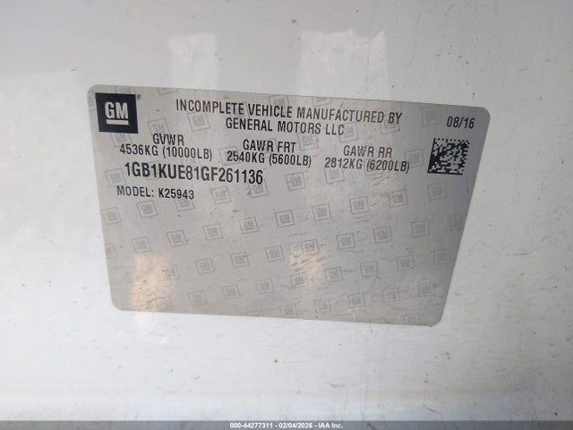 1GB1KUE81GF261136 Chevrolet Silverado 2500hd Wt