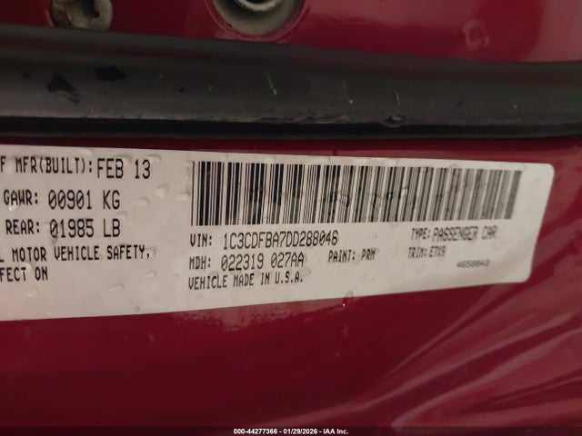 2013 DODGE DART 1C3CDFBA7DD288046 Photo 8