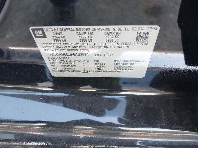 2015 CHEVROLET SILVERADO 1500 3GCUKREC5FG133974 Photo 8