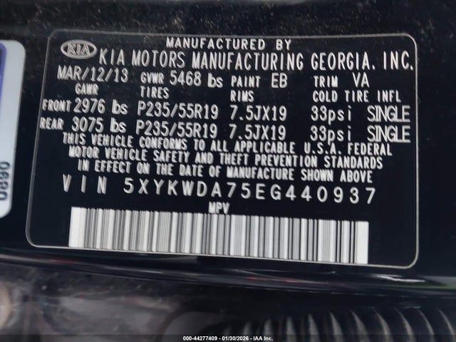 5XYKWDA75EG440937 KIA Sorento Limited V6