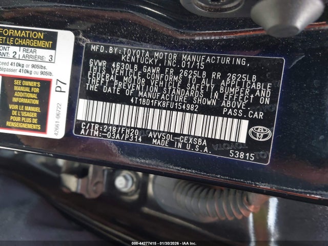 4T1BD1FK8FU154982 Toyota Camry Hybrid Se