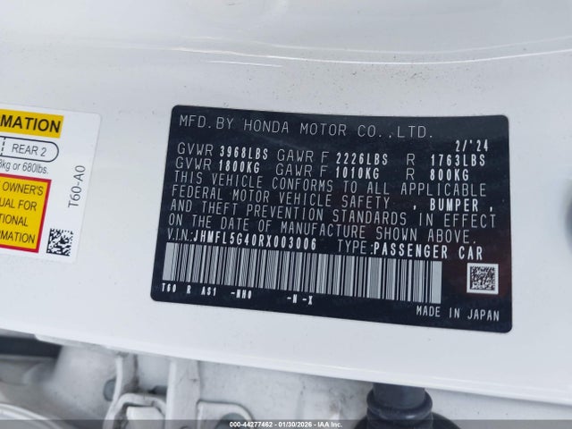 Honda CIVIC TYPE R 2024 JHMFL5G40RX003006 Image 9