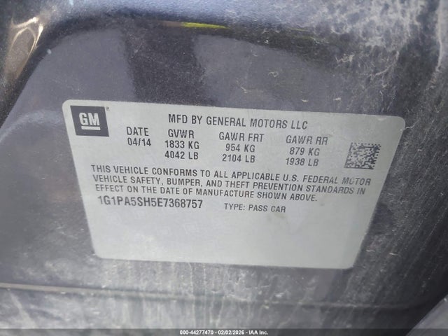 1G1PA5SH5E7368757 Chevrolet Cruze Ls Auto