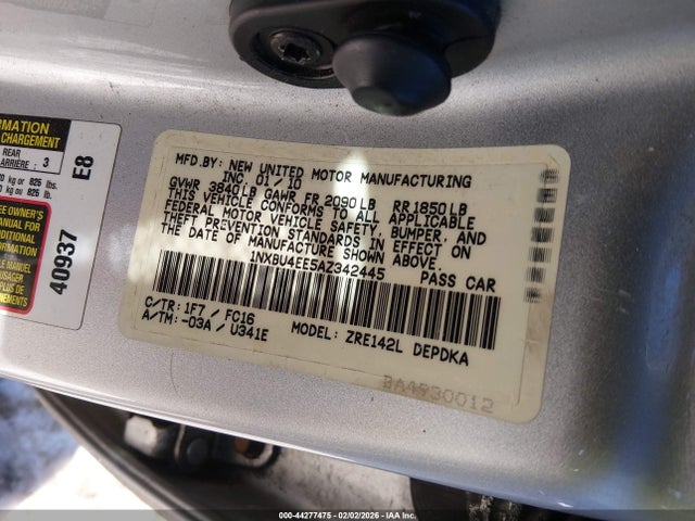 2010 TOYOTA COROLLA 1NXBU4EE5AZ342445 Photo 8