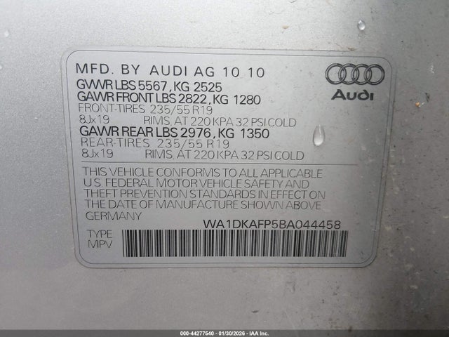 2011 AUDI Q5 WA1DKAFP5BA044458 Photo 8
