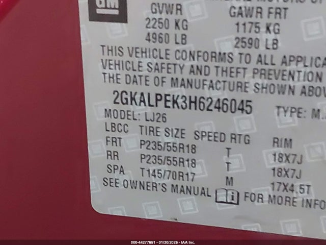 2GKALPEK3H6246045 GMC Terrain Slt