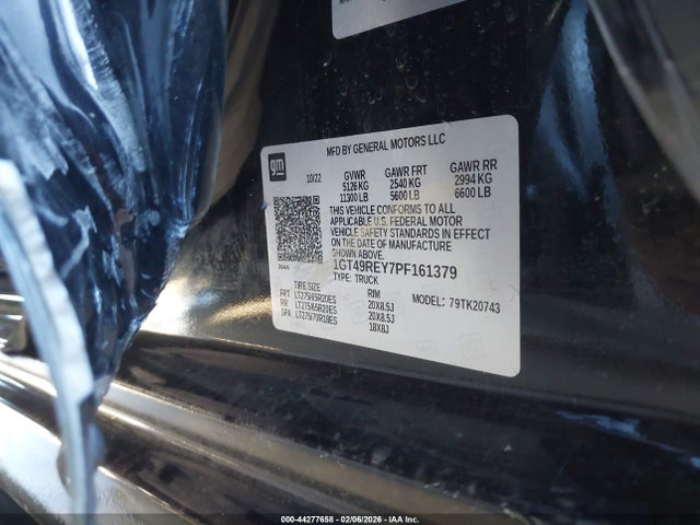 Aukcja sprzedaży 2023 Gmc Sierra 2500hd, vin: 1GT49REY7PF161379, numer aukcji: 44277658