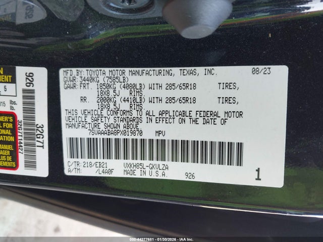 Toyota Sequoia Trd Pro 2023 7SVAAABA8PX019870 Image 9