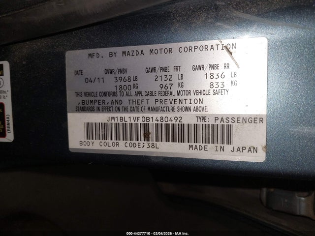 2011 MAZDA MAZDA3 JM1BL1VF0B1480492 Photo 8