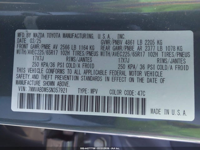 7MMVABDM5SN357921 Mazda Cx-50 2.5 S Premium Package