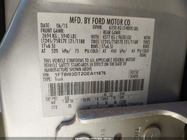 1FT8W3DT2GEA11876 Ford F-350 Xlt