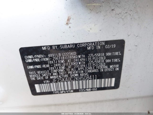 Subaru Forester Limited 2019 JF2SKAUC2KH508411 Image 9